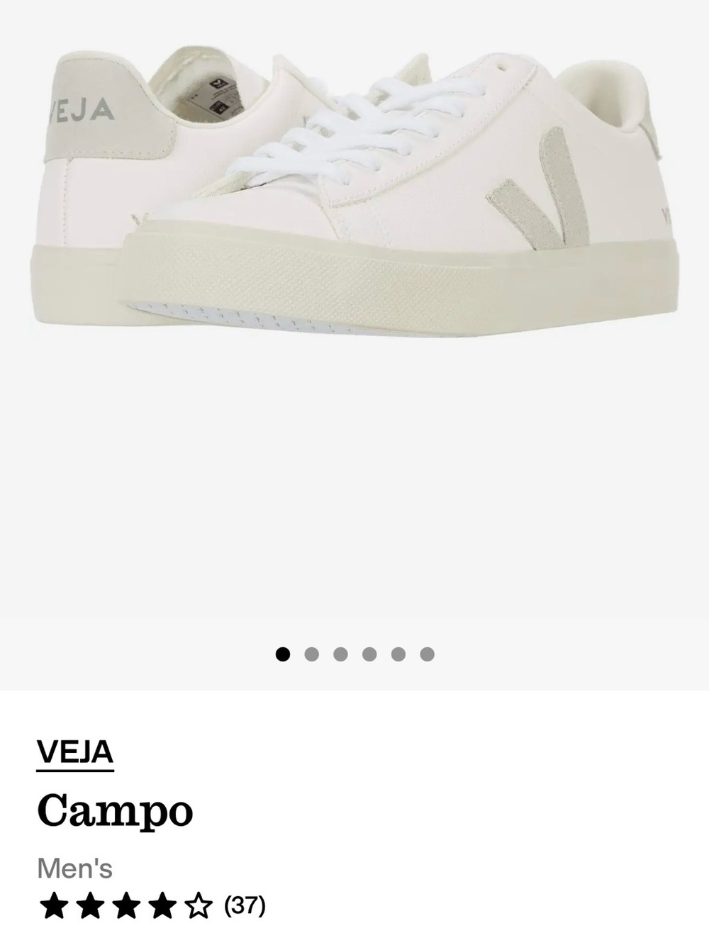 Veja Campo Campo Sneakers in White Leather and Light Gray Suede